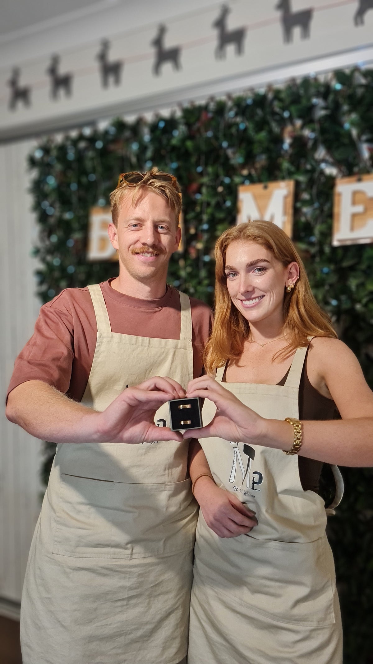 Couple making rings together at ByMe Workshop Brisbane